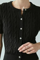 Kimchi Blue Vivian Cable Knit Short Sleeve Cardigan