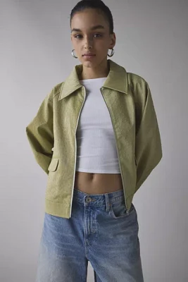 Hosbjerg Tili Faux Leather Zip-Up Shirt Jacket