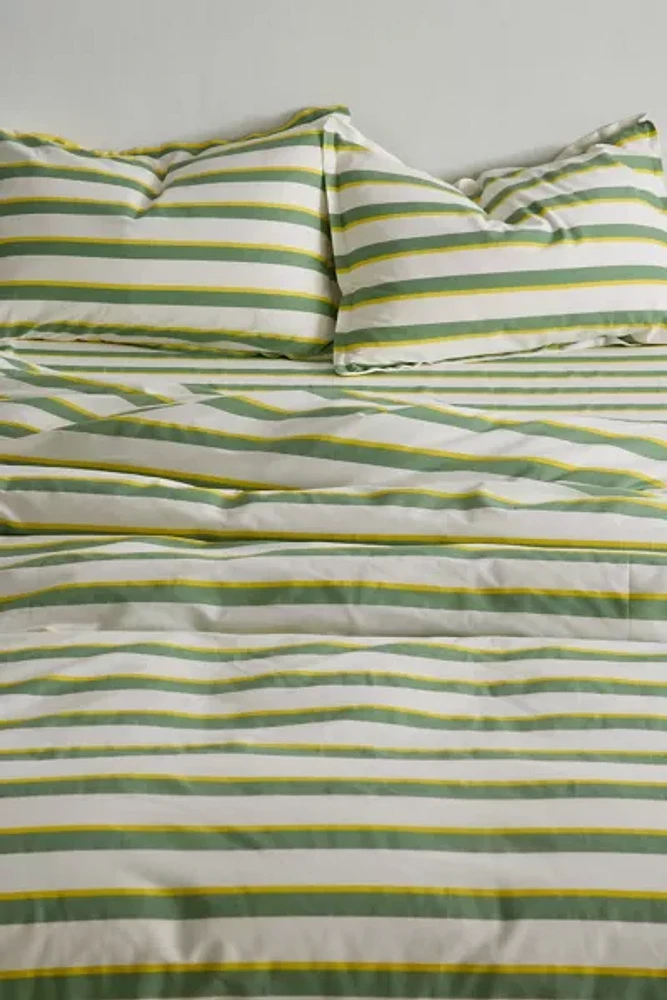 Off-Set Stripe Brushed Cotton Duvet Cover Set