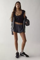Out From Under Sally Square Neck Seamless Knit Henley Tee