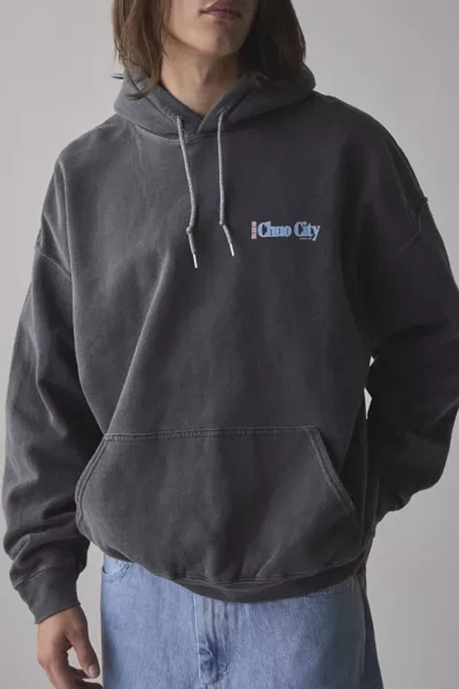 Chuo City Graphic Washed Hoodie Sweatshirt