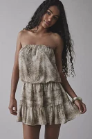UO Julie Strapless Tiered Chiffon Mini Dress
