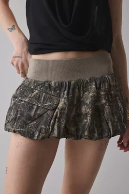 Jaded London Woodland Tree Camo Cargo Bubble Micro Mini Skirt