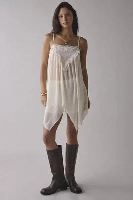 Out From Under Justine Sheer Lace-Trim Hanky Hem Slip
