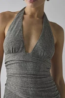 Motel Yelena Asymmetrical Drop Waist Halter Mini Dress