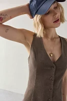 Motel Starrin Drop Waist Vest Mini Dress