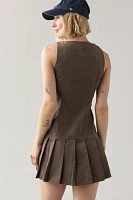 Motel Starrin Drop Waist Vest Mini Dress