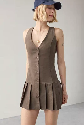 Motel Starrin Drop Waist Vest Mini Dress