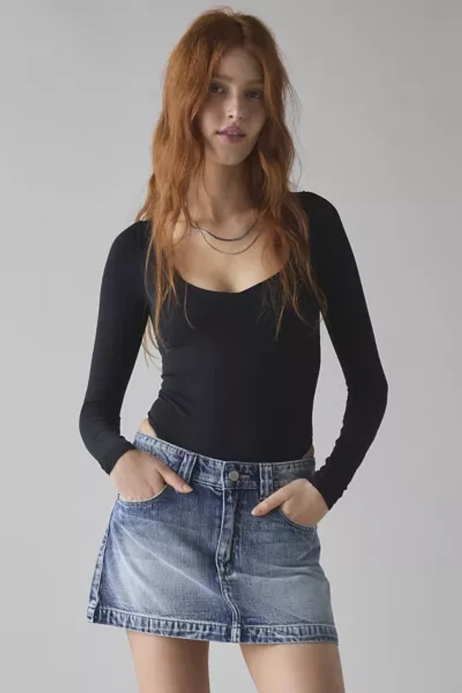 Abrand 95 Jenna A-line Denim Mini Skirt
