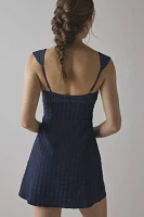 For Love & Lemons Blue River Gingham Mini Dress
