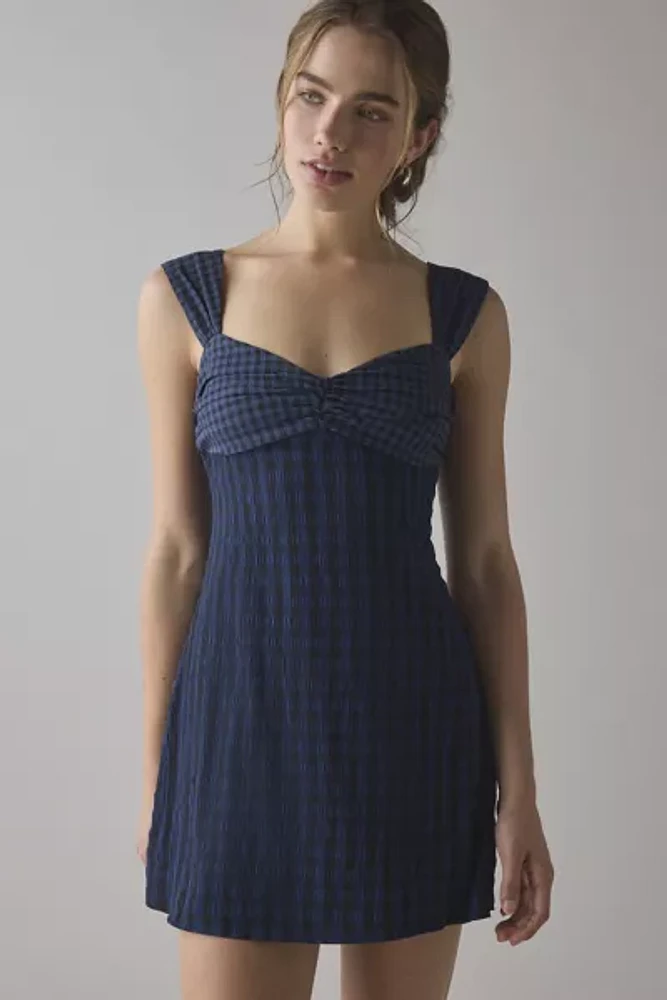 For Love & Lemons Blue River Gingham Mini Dress