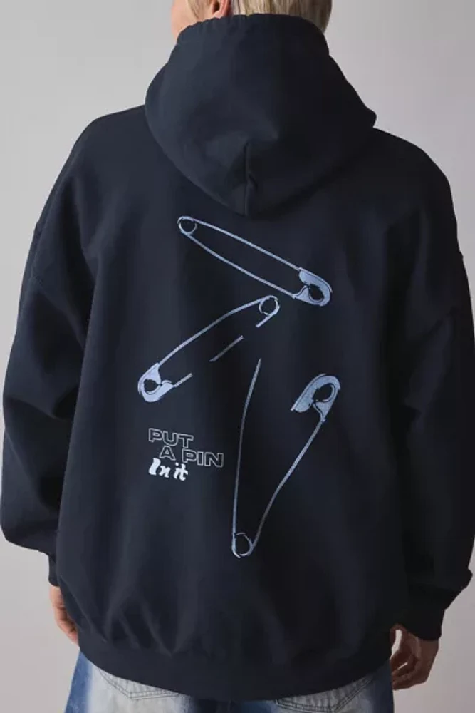 Pin Grunge Graphic Oversized Hoodie Sweatshirt