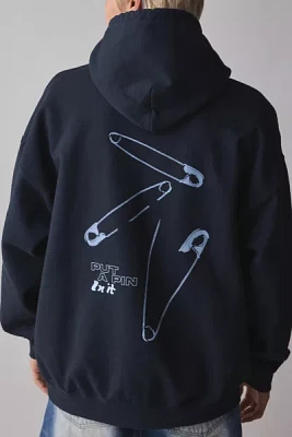 Pin Grunge Graphic Oversized Hoodie Sweatshirt