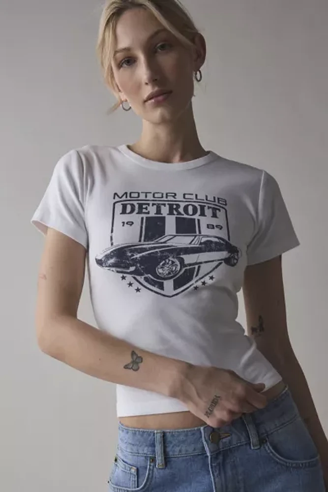 Detroit Motor Club Graphic Baby Tee