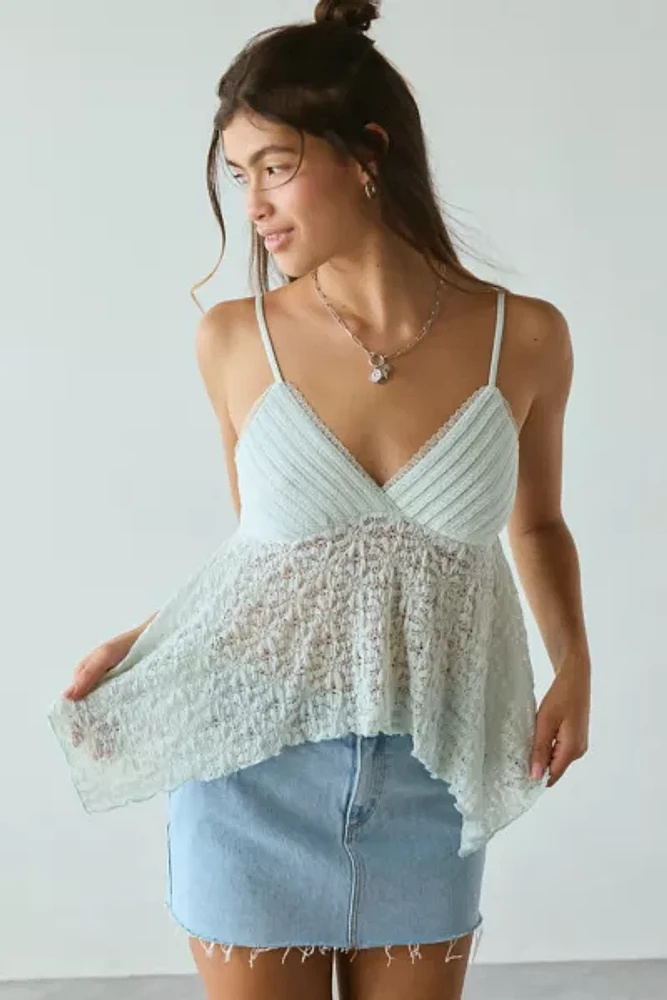 Kimchi Blue My Love Lace Hanky Hem Babydoll Tank Top