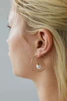 Swirly Pearl Hoop Earring