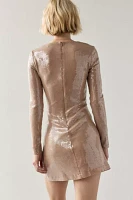 Rare London Sequin Long Sleeve Mini Dress
