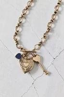 Heart Of Gold Charm Pendant Toggle Necklace