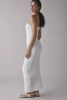 Rare London Textured Stretch Knit Bandeau Midi Dress