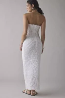 Rare London Textured Stretch Knit Bandeau Midi Dress