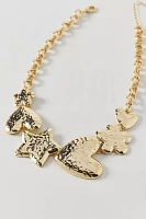 Hammered Icon Statement Necklace