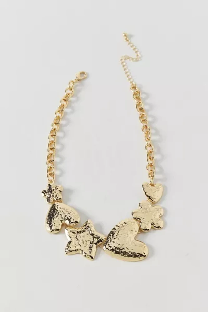 Hammered Icon Statement Necklace
