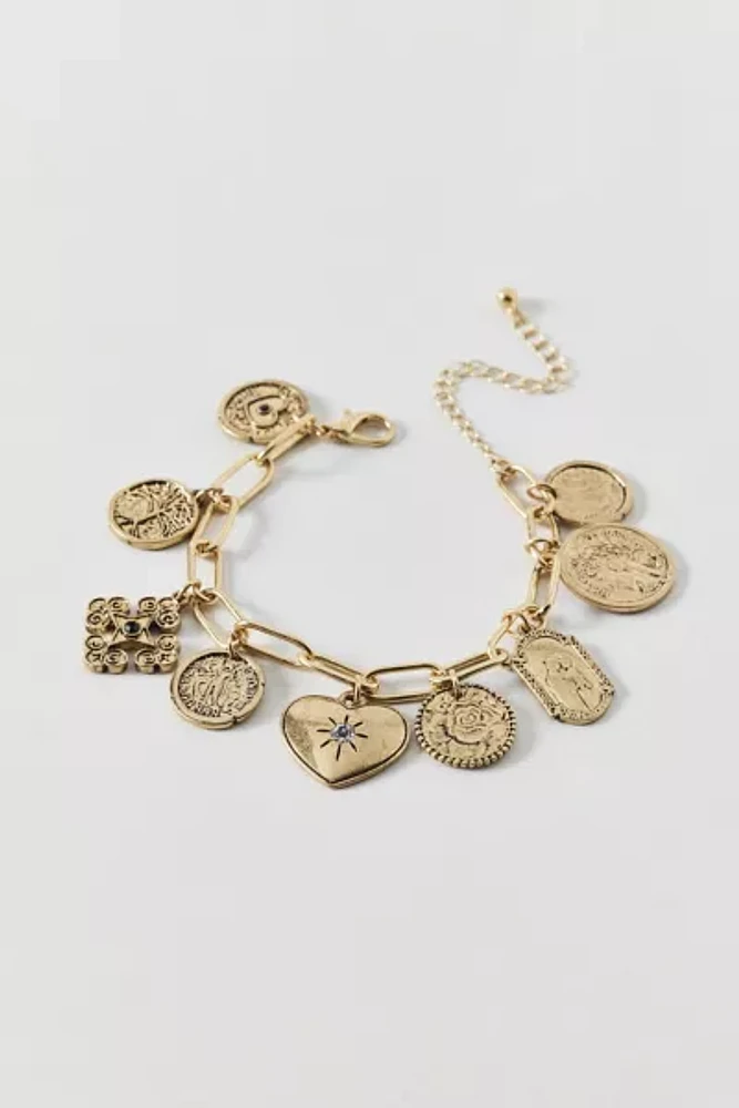Statement Coin Charm Bracelet