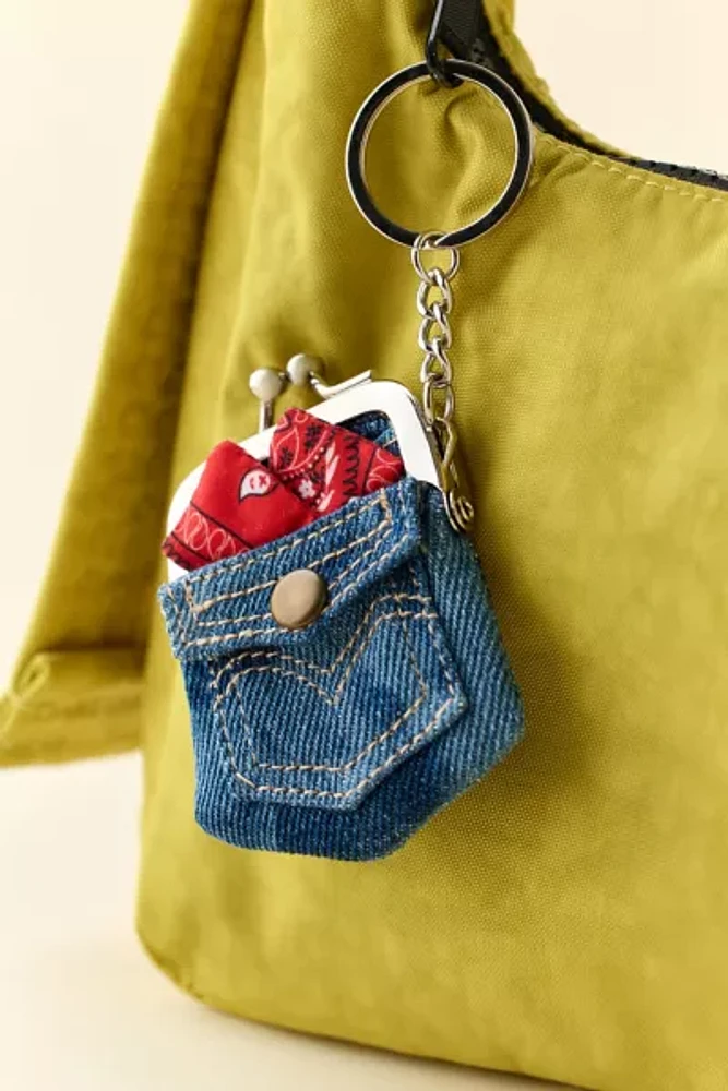 Denim Coin Purse Keychain