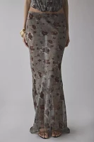 Jaded London Cibele Semi-Sheer Floral Organza Maxi Skirt