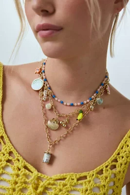 Tapas Triple Layering Charm Necklace Set