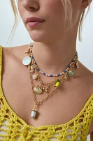 Tapas Triple Layering Charm Necklace Set