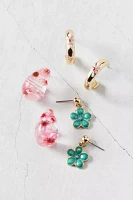 Flora Post And Hoop Earring Set