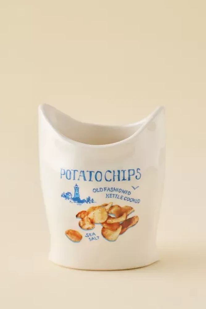 Chip Bag Ceramic Pencil Holder