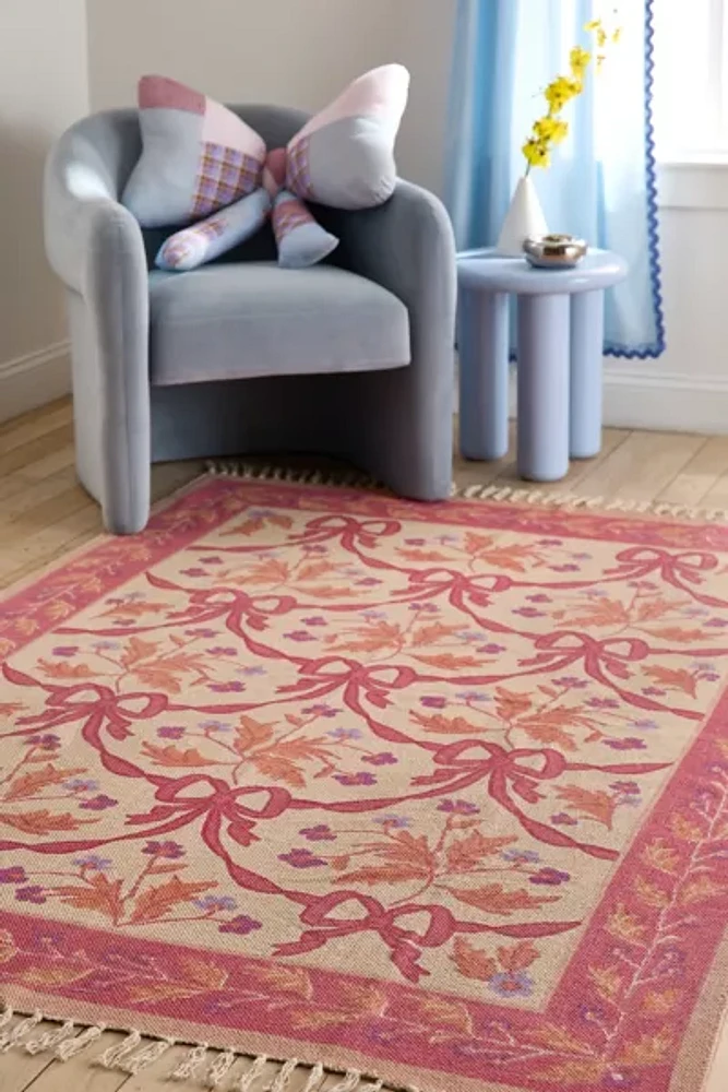 Bow Demask Screen Printed Rug