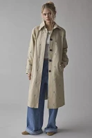 Avec Le Filles Floral Embroidered Button-Back Trench Coat