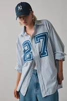 ReMADE By UO Jersey Number Graphic Button-Down Shirt