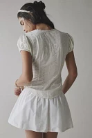 Kimchi Blue Secret Garden Eyelet Lace Tie-Front Bed Jacket
