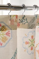Birdie Needlepoint Printed Shower Curtain