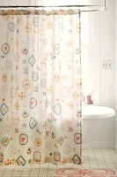 Birdie Needlepoint Printed Shower Curtain
