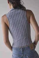 BDG Ledia Collared Zip-Front Vest Top
