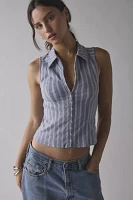 BDG Ledia Collared Zip-Front Vest Top