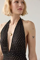 Lioness District Plunging V-Neckline Halter Maxi Dress