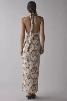 Lioness Westwood Draped Halter Tie Maxi Dress