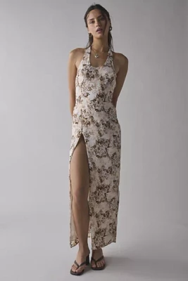Lioness Westwood Draped Halter Tie Maxi Dress
