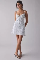Kiss The Sky Floral Lace Tie-Front Slip Mini Dress