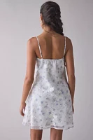 Kiss The Sky Floral Lace Tie-Front Slip Mini Dress