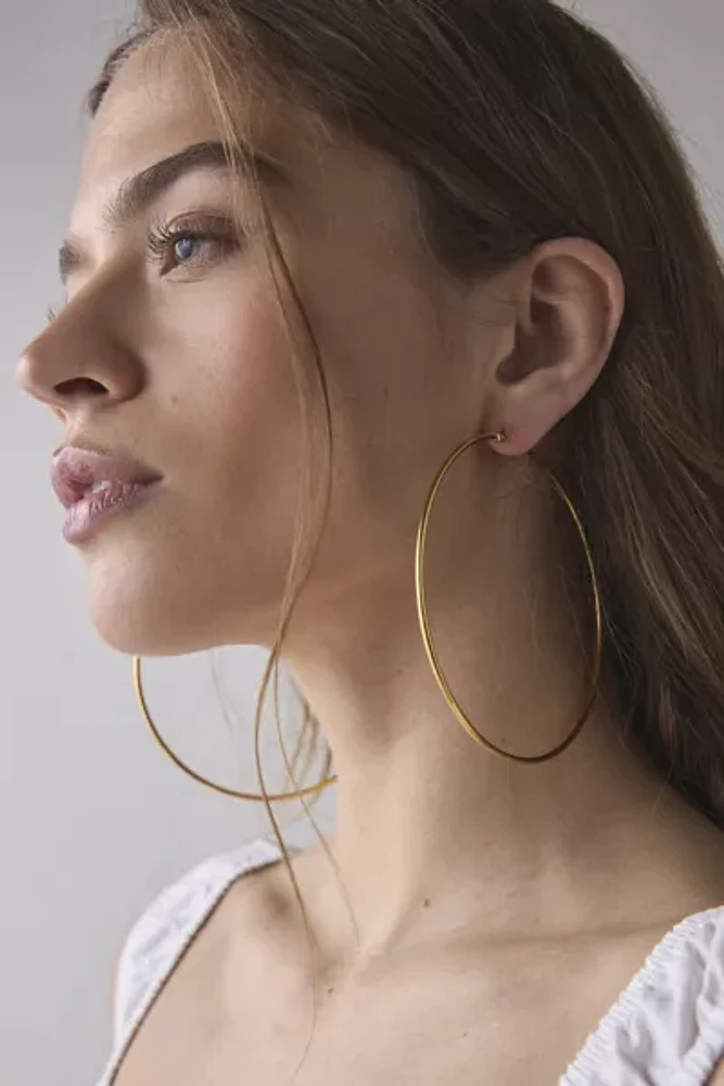 14k Gold Plated Oversized Thin Hoop Earring