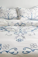 Lola Floral Chenille Embroidered Duvet Cover