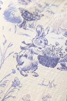 Bunny Toile Patterned Cotton Gauze Duvet Cover