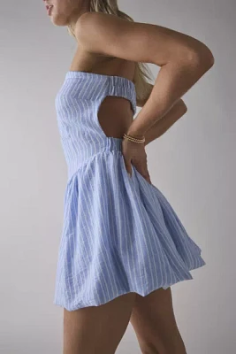 Kimchi Blue Coastal Stripe Strapless Open-Back Bubble Romper